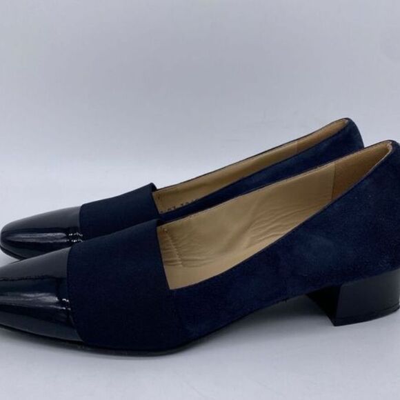 French Sole FS/NY Shoes Comfort Womens 36 US SZ 6 Blue Suede Heels Casual Ladies - Picture 1 of 9